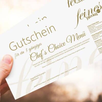 Gutschein 3-Gang Chef´s Choice Menü Frierss Feines Haus